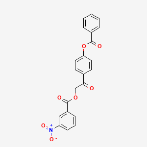 molecular formula C22H15NO7 B3668227 2-[4-(benzoyloxy)phenyl]-2-oxoethyl 3-nitrobenzoate 