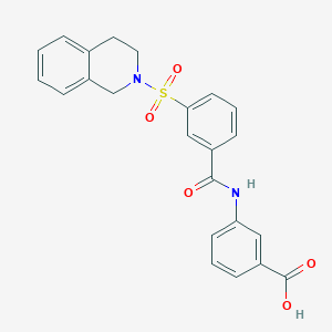 molecular formula C23H20N2O5S B3668240 3-{[3-(3,4-dihydro-2(1H)-isoquinolinylsulfonyl)benzoyl]amino}benzoic acid 