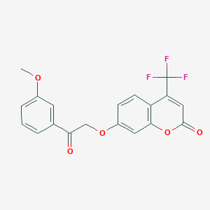 molecular formula C19H13F3O5 B3668247 7-[2-(3-methoxyphenyl)-2-oxoethoxy]-4-(trifluoromethyl)-2H-chromen-2-one 