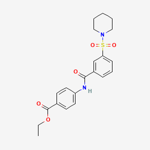 molecular formula C21H24N2O5S B3668267 ethyl 4-{[3-(1-piperidinylsulfonyl)benzoyl]amino}benzoate 