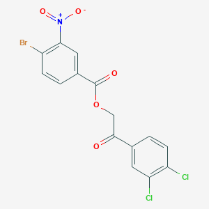 molecular formula C15H8BrCl2NO5 B3668325 2-(3,4-dichlorophenyl)-2-oxoethyl 4-bromo-3-nitrobenzoate 