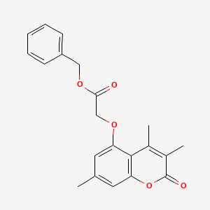 molecular formula C21H20O5 B3668344 benzyl [(3,4,7-trimethyl-2-oxo-2H-chromen-5-yl)oxy]acetate 