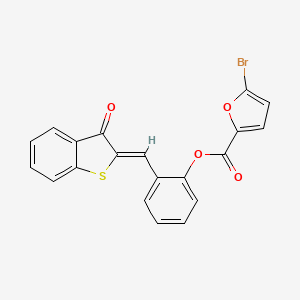 molecular formula C20H11BrO4S B3668355 2-[(3-oxo-1-benzothien-2(3H)-ylidene)methyl]phenyl 5-bromo-2-furoate 