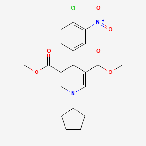 molecular formula C20H21ClN2O6 B3668368 dimethyl 4-(4-chloro-3-nitrophenyl)-1-cyclopentyl-1,4-dihydro-3,5-pyridinedicarboxylate 