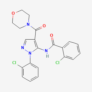 2-chloro-N-[1-(2-chlorophenyl)-4-(4-morpholinylcarbonyl)-1H-pyrazol-5-yl]benzamide