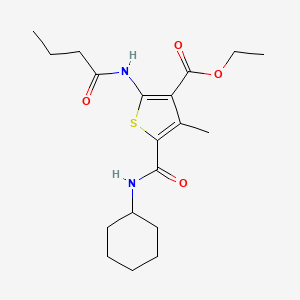 ethyl 2-(butyrylamino)-5-[(cyclohexylamino)carbonyl]-4-methyl-3-thiophenecarboxylate