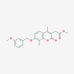 molecular formula C22H22O6 B3668410 methyl {7-[(3-methoxybenzyl)oxy]-4,8-dimethyl-2-oxo-2H-chromen-3-yl}acetate 