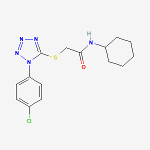 2-{[1-(4-chlorophenyl)-1H-tetrazol-5-yl]thio}-N-cyclohexylacetamide