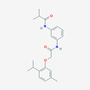 molecular formula C22H28N2O3 B3668429 N-(3-{[(2-isopropyl-5-methylphenoxy)acetyl]amino}phenyl)-2-methylpropanamide 