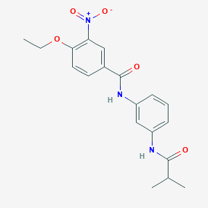 molecular formula C19H21N3O5 B3668432 4-ethoxy-N-[3-(isobutyrylamino)phenyl]-3-nitrobenzamide 