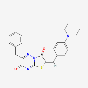 6-benzyl-2-[4-(diethylamino)benzylidene]-7H-[1,3]thiazolo[3,2-b][1,2,4]triazine-3,7(2H)-dione