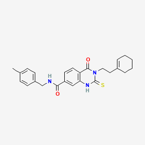 molecular formula C25H27N3O2S B3668451 3-[2-(1-cyclohexen-1-yl)ethyl]-N-(4-methylbenzyl)-4-oxo-2-thioxo-1,2,3,4-tetrahydro-7-quinazolinecarboxamide 