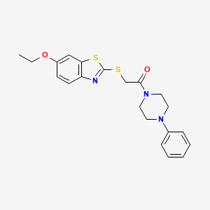 6-ethoxy-2-{[2-oxo-2-(4-phenyl-1-piperazinyl)ethyl]thio}-1,3-benzothiazole