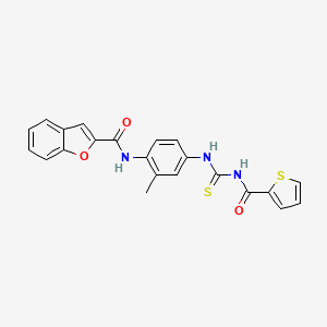 N-[2-methyl-4-({[(2-thienylcarbonyl)amino]carbonothioyl}amino)phenyl]-1-benzofuran-2-carboxamide