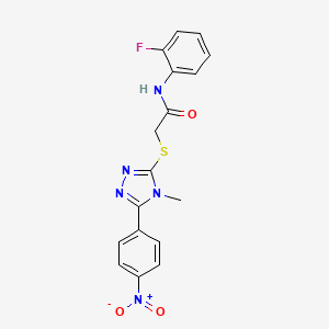 N-(2-fluorophenyl)-2-{[4-methyl-5-(4-nitrophenyl)-4H-1,2,4-triazol-3-yl]thio}acetamide