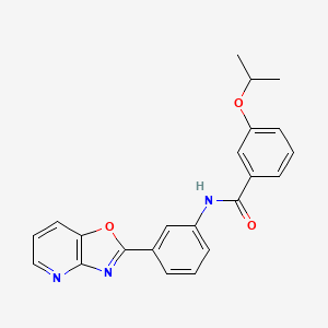 molecular formula C22H19N3O3 B3668498 3-isopropoxy-N-(3-[1,3]oxazolo[4,5-b]pyridin-2-ylphenyl)benzamide 