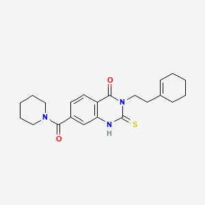 3-[2-(1-cyclohexen-1-yl)ethyl]-7-(1-piperidinylcarbonyl)-2-thioxo-2,3-dihydro-4(1H)-quinazolinone