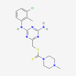 {4-Amino-6-[(3-chloro-2-methylphenyl)amino]-1,3,5-triazin-2-yl}methyl 4-methylpiperazine-1-carbodithioate