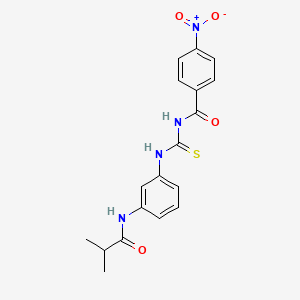 molecular formula C18H18N4O4S B3668558 N-({[3-(isobutyrylamino)phenyl]amino}carbonothioyl)-4-nitrobenzamide 