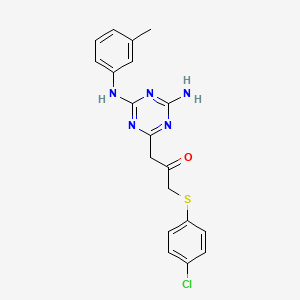 1-{4-amino-6-[(3-methylphenyl)amino]-1,3,5-triazin-2-yl}-3-[(4-chlorophenyl)thio]acetone