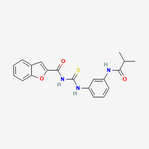 molecular formula C20H19N3O3S B3668576 N-({[3-(isobutyrylamino)phenyl]amino}carbonothioyl)-1-benzofuran-2-carboxamide 