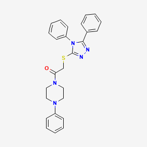 molecular formula C26H25N5OS B3668605 1-{[(4,5-diphenyl-4H-1,2,4-triazol-3-yl)thio]acetyl}-4-phenylpiperazine 