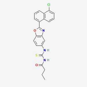 molecular formula C22H18ClN3O2S B3668625 N-({[2-(5-chloro-1-naphthyl)-1,3-benzoxazol-5-yl]amino}carbonothioyl)butanamide 