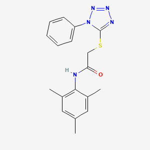 molecular formula C18H19N5OS B3668638 N-mesityl-2-[(1-phenyl-1H-tetrazol-5-yl)thio]acetamide 