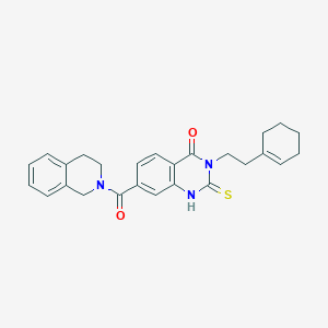 3-[2-(1-cyclohexen-1-yl)ethyl]-7-(3,4-dihydro-2(1H)-isoquinolinylcarbonyl)-2-thioxo-2,3-dihydro-4(1H)-quinazolinone