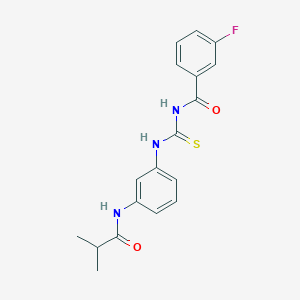 3-fluoro-N-({[3-(isobutyrylamino)phenyl]amino}carbonothioyl)benzamide