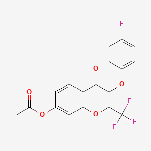 3-(4-fluorophenoxy)-4-oxo-2-(trifluoromethyl)-4H-chromen-7-yl acetate