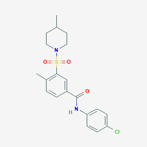 N-(4-chlorophenyl)-4-methyl-3-[(4-methyl-1-piperidinyl)sulfonyl]benzamide