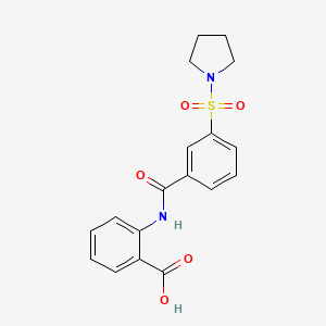 2-{[3-(1-pyrrolidinylsulfonyl)benzoyl]amino}benzoic acid