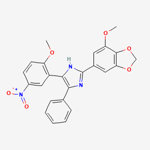 2-(7-methoxy-1,3-benzodioxol-5-yl)-5-(2-methoxy-5-nitrophenyl)-4-phenyl-1H-imidazole