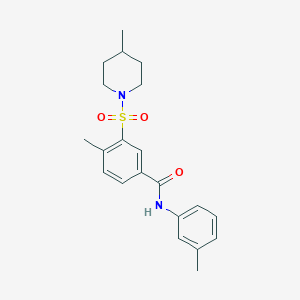 4-methyl-N-(3-methylphenyl)-3-[(4-methyl-1-piperidinyl)sulfonyl]benzamide