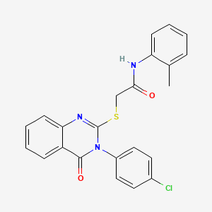 2-{[3-(4-chlorophenyl)-4-oxo-3,4-dihydro-2-quinazolinyl]thio}-N-(2-methylphenyl)acetamide