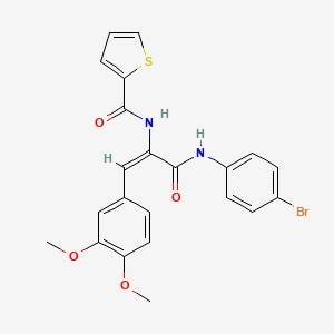 molecular formula C22H19BrN2O4S B3668777 N-[1-{[(4-bromophenyl)amino]carbonyl}-2-(3,4-dimethoxyphenyl)vinyl]-2-thiophenecarboxamide 