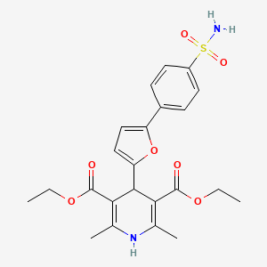 molecular formula C23H26N2O7S B3668812 diethyl 4-{5-[4-(aminosulfonyl)phenyl]-2-furyl}-2,6-dimethyl-1,4-dihydro-3,5-pyridinedicarboxylate 