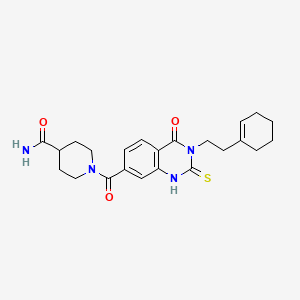 1-({3-[2-(1-cyclohexen-1-yl)ethyl]-4-oxo-2-thioxo-1,2,3,4-tetrahydro-7-quinazolinyl}carbonyl)-4-piperidinecarboxamide