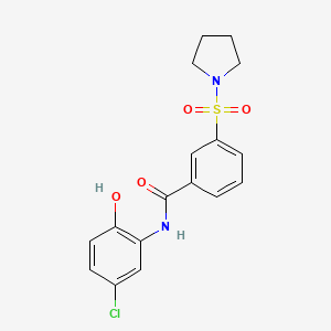 N-(5-chloro-2-hydroxyphenyl)-3-(1-pyrrolidinylsulfonyl)benzamide