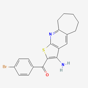 molecular formula C19H17BrN2OS B3668897 (3-amino-6,7,8,9-tetrahydro-5H-cyclohepta[b]thieno[3,2-e]pyridin-2-yl)(4-bromophenyl)methanone CAS No. 431925-83-6