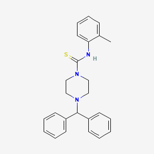 molecular formula C25H27N3S B3668903 4-(diphenylmethyl)-N-(2-methylphenyl)-1-piperazinecarbothioamide 