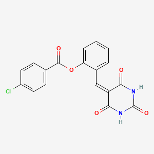 2-[(2,4,6-trioxotetrahydro-5(2H)-pyrimidinylidene)methyl]phenyl 4-chlorobenzoate