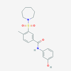 3-(1-azepanylsulfonyl)-N-(3-hydroxyphenyl)-4-methylbenzamide