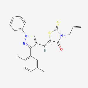 molecular formula C24H21N3OS2 B3668931 3-allyl-5-{[3-(2,5-dimethylphenyl)-1-phenyl-1H-pyrazol-4-yl]methylene}-2-thioxo-1,3-thiazolidin-4-one 