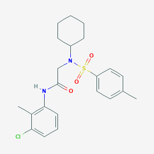 molecular formula C22H27ClN2O3S B3668947 N~1~-(3-chloro-2-methylphenyl)-N~2~-cyclohexyl-N~2~-[(4-methylphenyl)sulfonyl]glycinamide 