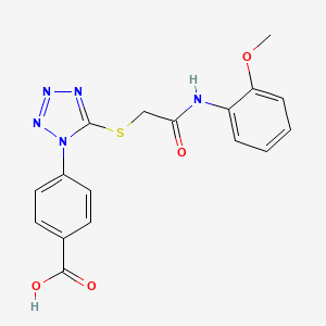 4-[5-({2-[(2-methoxyphenyl)amino]-2-oxoethyl}thio)-1H-tetrazol-1-yl]benzoic acid