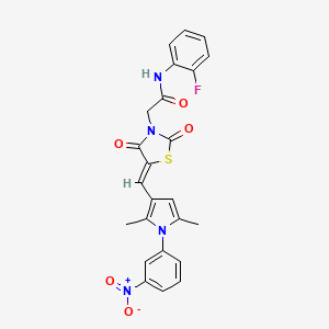 2-(5-{[2,5-dimethyl-1-(3-nitrophenyl)-1H-pyrrol-3-yl]methylene}-2,4-dioxo-1,3-thiazolidin-3-yl)-N-(2-fluorophenyl)acetamide