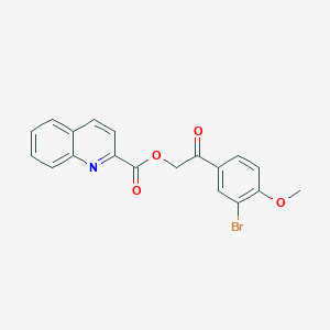 2-(3-bromo-4-methoxyphenyl)-2-oxoethyl 2-quinolinecarboxylate