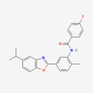 molecular formula C24H21FN2O2 B3668993 4-fluoro-N-[5-(5-isopropyl-1,3-benzoxazol-2-yl)-2-methylphenyl]benzamide 